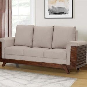 Ishwar Interior Three-Seater Wooden Sofa - Elegant Comfort Design