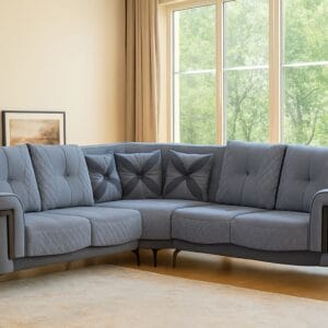 Ishwar Interior Atlanta Four-Seater American Fabric Corner Sofa