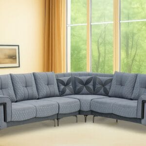 Ishwar Interior Atlanta Five-Seater Fabric Corner Sofa with Wedge