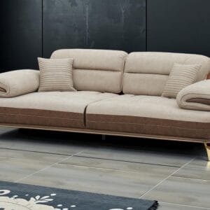 Ishwar Interior Munich Fabric Three Seater Sofa with Extendable Backrest