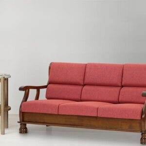 Ishwar Interior Melaka 3-Seater Sofa with Red Cushions