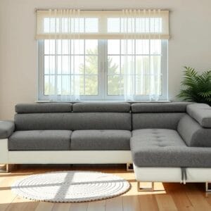 Ishwar Interior Turin Italian Corner Sofa Bed with Lift Top Storage