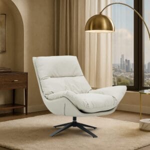 Ishwar Interior Derby Revolving Leatherette Sofa Single Chair