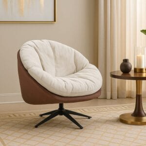 Ishwar Interior Eugene Revolving Single Chair Sofa for Elegant Comfort